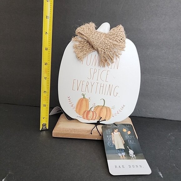 Rae Dunn Pumpkin Fall Decor Shelf Sitter Thanksgiving Sign Rustic Farmhouse B - Picture 9 of 12